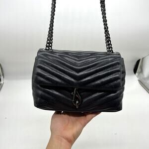 Rebecca Minkoff Small Edie Leather Crossbody Midnight Womens Purse